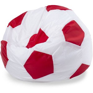 Кресло-мешок «Мяч» L, белый-красный